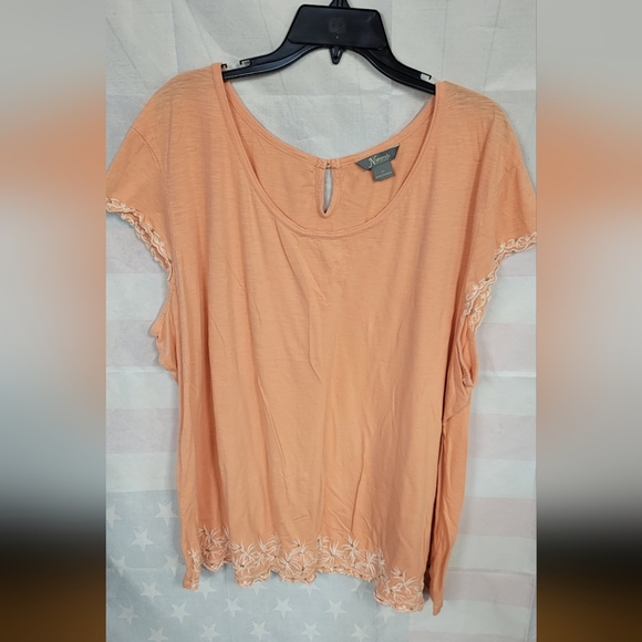 Natural Reflections 3X Peach Top Lace Accented - Picture 1 of 6